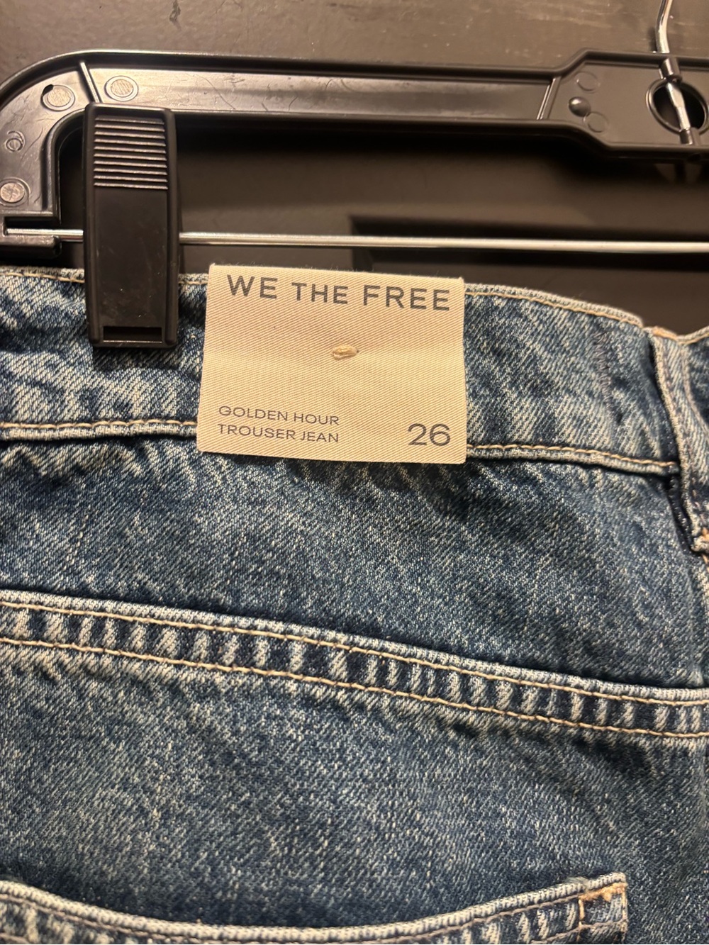 Free People We The Free Golden Hour Trouser Jeans 26 NWT Deacon Blue Pleated - Picture 9 of 13